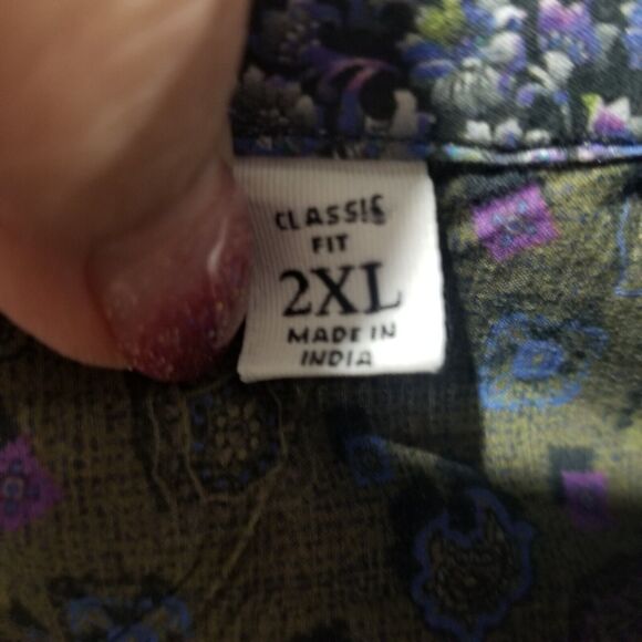 Robert Graham Shirt Mens 2XL XXL Button Down Purple Gray Short Sleeve Casual - Picture 5 of 12